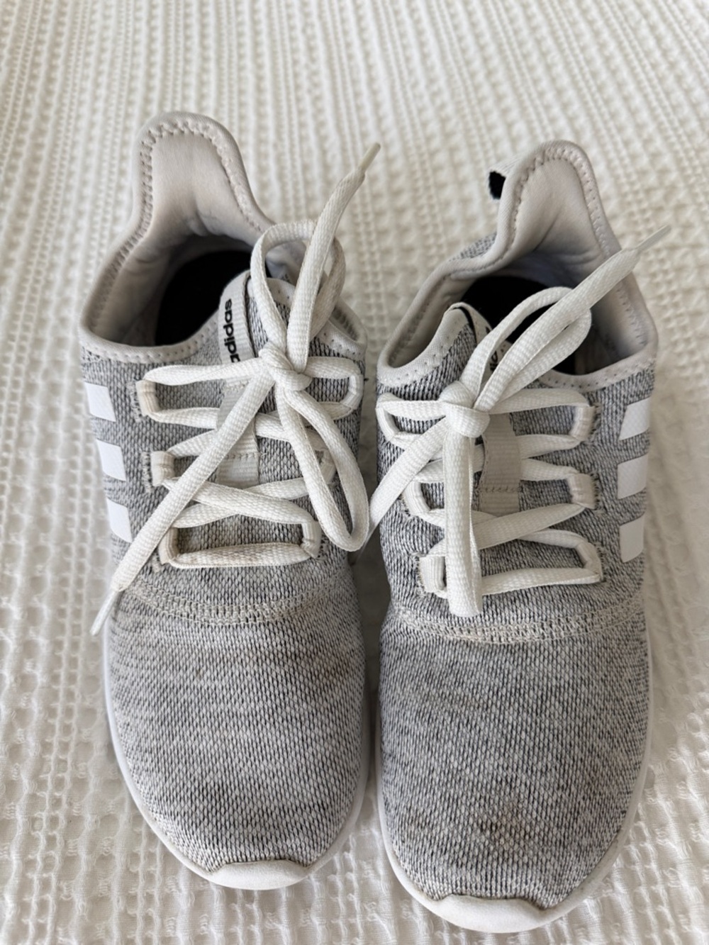 adidas Women’s Light Grey Knit Sneakers - size 8